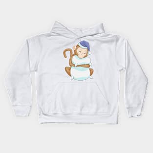 Monkey with Pillow & Sleepyhead Kids Hoodie